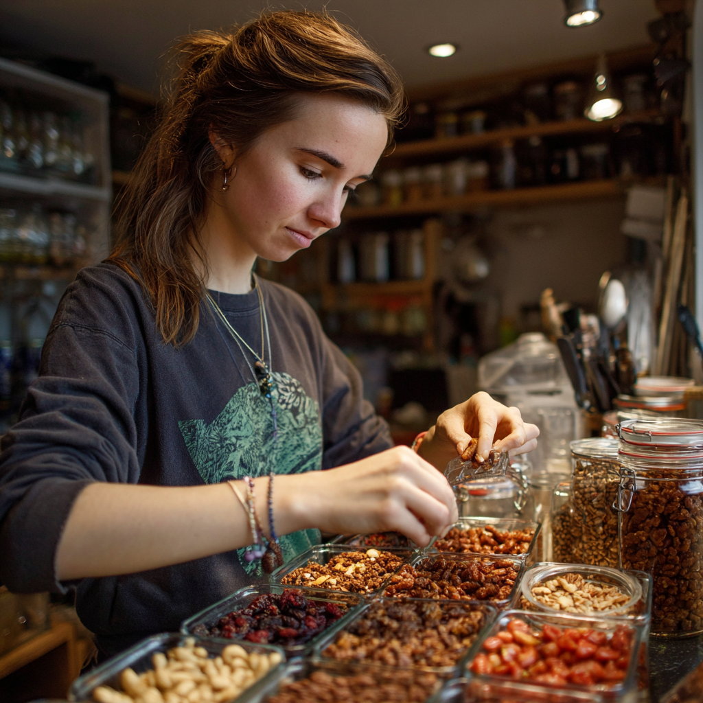 Świeże warzywa i owoce ułożone w naturalny sposób